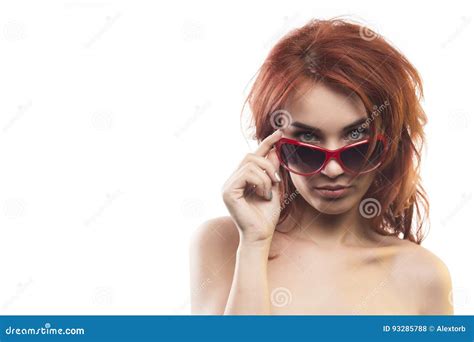 The Redhead Girl In Sunglasses Type 4 Stock Photo Image Of Beautiful