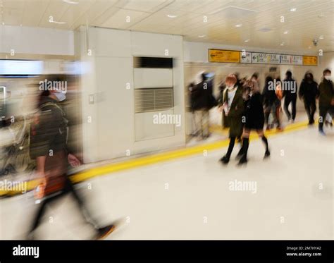 Japanese People Rushing Through Shinjuku Station Tokyo Japan Stock Photo Alamy