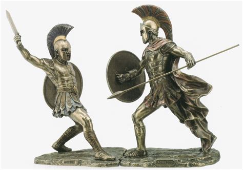 Achilles And Hector Unleashed Battle Of Troy Statue Sculpture Figurine