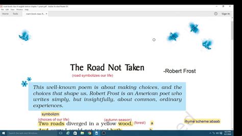 The Road Not Taken Class 9 Poem Explanation With Poetic Devices Youtube