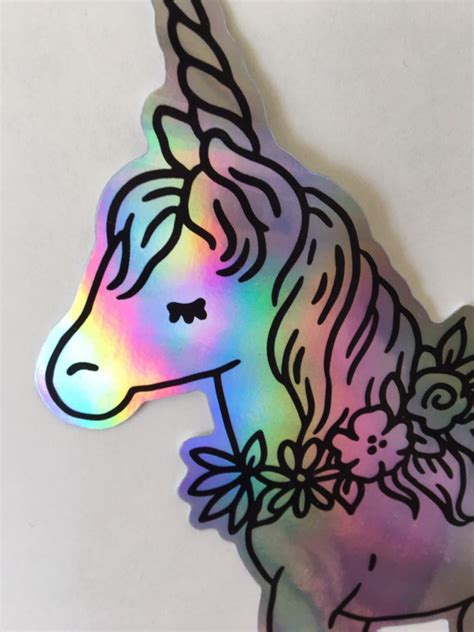 Large Holographic Unicorn Sticker Etsy Uk