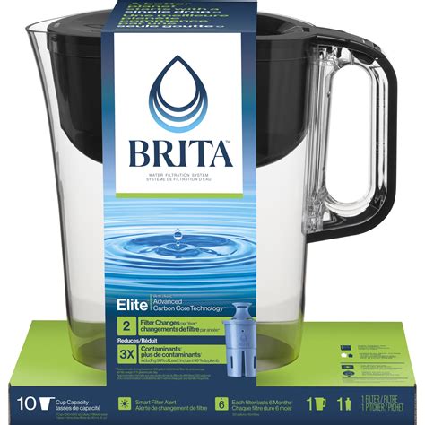 Brita Large Cup Water Filter Pitcher With Brita Elite Filter Made Without Bpa Huron