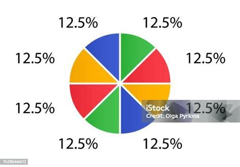 Cycle Diagram For Infographics 2d Pie Chart Stock Illustration