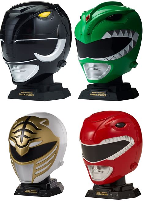 Power Rangers Mighty Morphin Legacy Helmet Display Set New Black White