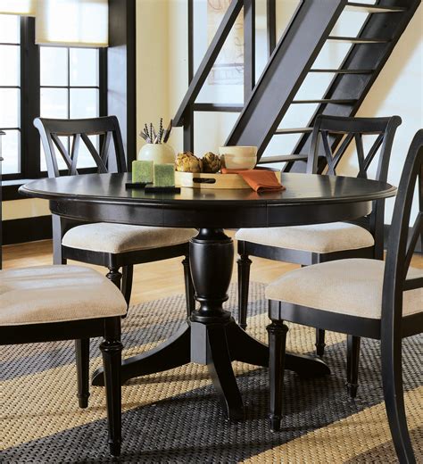 Camden Black Roundoval Pedestal Dining Table Round Dining Room Sets