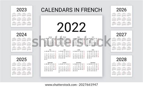 French Calendar 2022 2023 2024 2025 2026 2027 2028 Years France