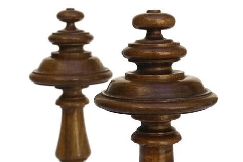 French Antique Salvaged Wooden Curtain Rod Finials