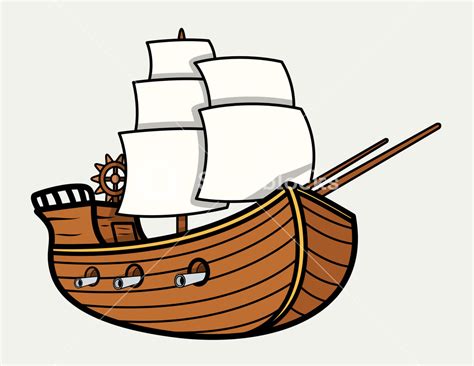 Old Vintage Sea Ship Vector Cartoon Illustration Royalty Free Stock Image Storyblocks