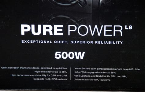 Be Quiet Pure Power L8 500 W Review Packaging Contents And Exterior