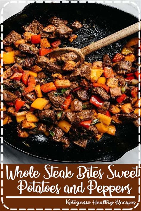 I love steak and eggs for breakfast, so i came up with a simple hash using these beef tips that is easy to make but packed with. Whole30 Steak Bites with Sweet Potatoes and Peppers ...
