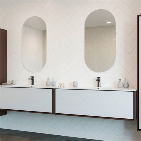 Pill Shape Polished Edge Bathroom Mirror Luxe Mirrors