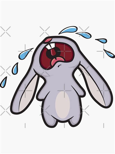 Sad Crying Bunny Rabbit Sticker For Sale By Lisamarieart Redbubble