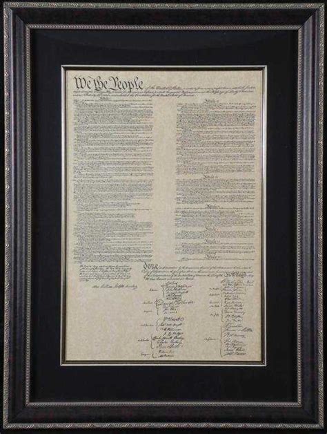 United States Us Constitution Antiqued Framed Print