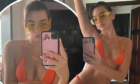 Dua Lipa Turns Up The Heat In An Orange Bikini For Pool Day With Pals
