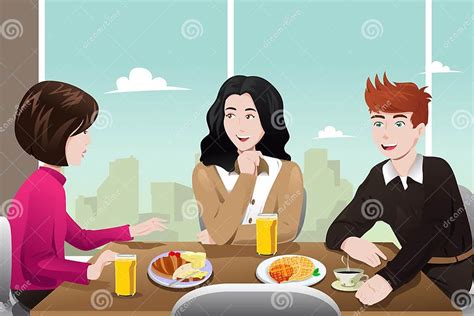Business People Eating Together Stock Vector Illustration Of