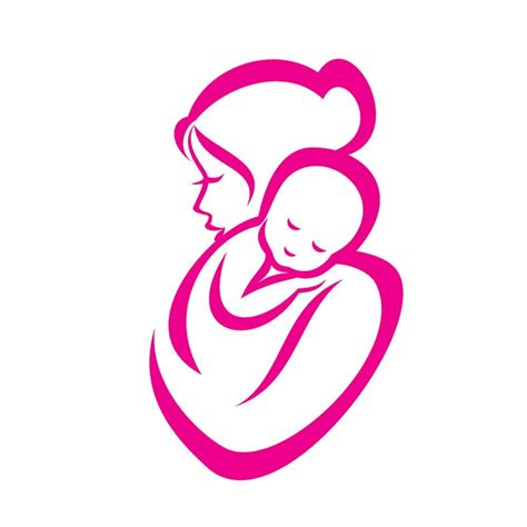 Mother Baby Stylized Vector Symbol Mom In 2020 Baby Logo Design Baby