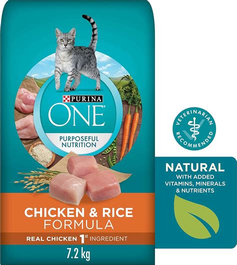 Purina One Natural Dry Cat Food Chicken And Rice 72kg Bag Amazonca