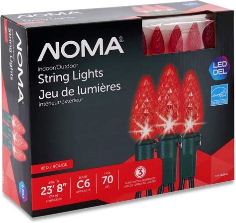 Noma C6 Led Christmas Lights 70 Red Bulbs 238 Ft String Light