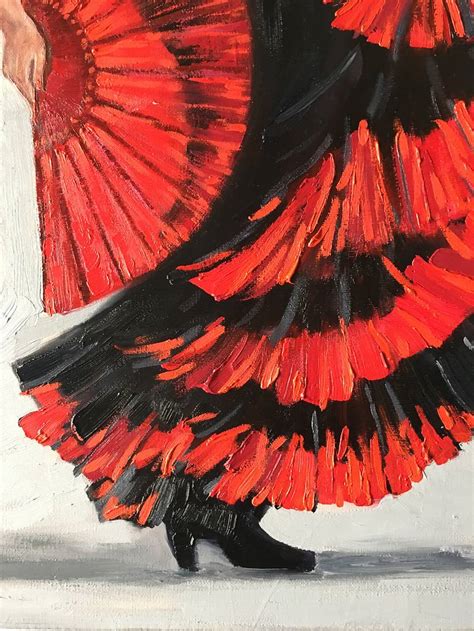 Flamenco Dancer With Red Fan Painting By Irina Redine Saatchi Art