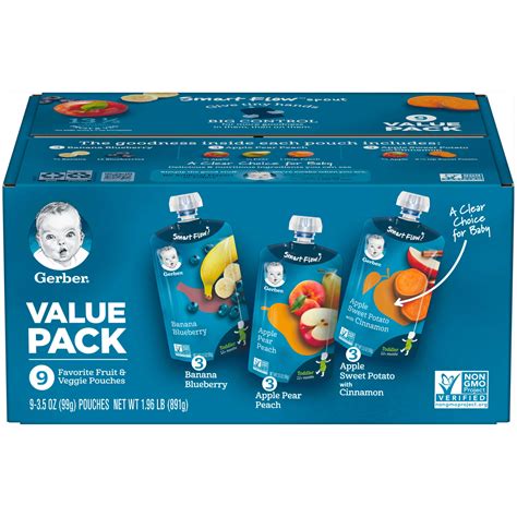 Gerber Toddler Baby Food Variety Pack 315 Oz Pouch 9 Pack Walmart