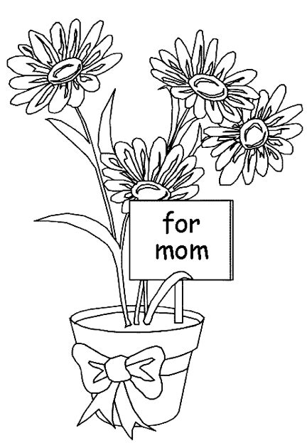 Mothers Day Flowers Coloring Page And Coloring Book