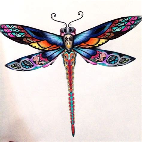 Johanna Basford Enchanted Forest Dragonfly Dragonfly Tattoo