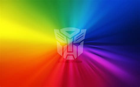 Download Wallpapers Transformers Logo 4k Vortex Rainbow Backgrounds