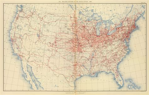 Railroad Systems Of The United States 1890 By Henry Gannet From
