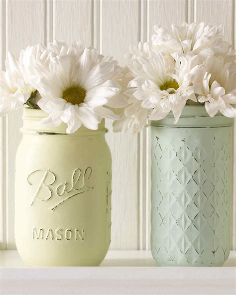 You can make make blue, turquoise or use browns and greens for that vintage bottle look. Mason Jars Turned Vintage-Decor Vases | Martha Stewart