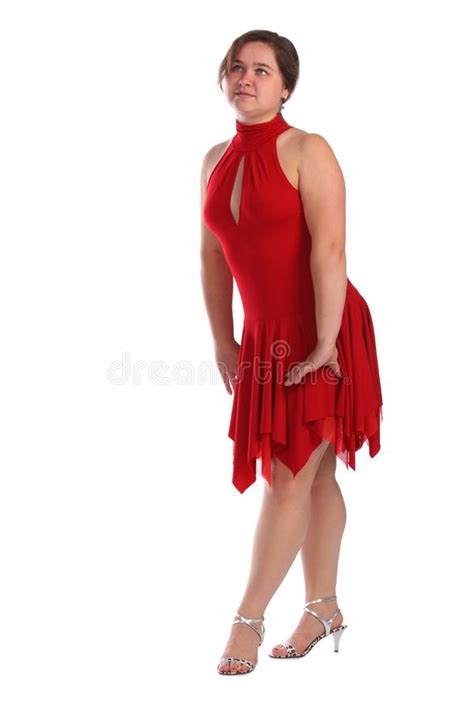 Chubby Girl In Red Dress Dancing Picture Image 6525306