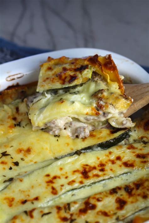 White Lasagna Recipe With Zucchini And Ground Beef ~ Talking Meals
