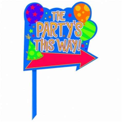 Partys This Way Lawn Sign
