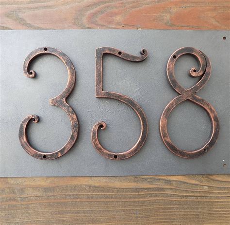 House Number Black Copper Iron House Numbers 5 Inchdoor Etsy