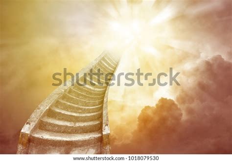 Stairway Leading Bright Sky Stairway Heaven Stock Photo Edit Now