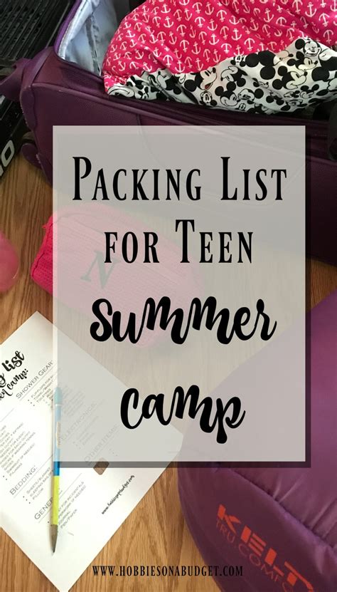 Packing List For Teen Summer Camp Hobbies On A Budget
