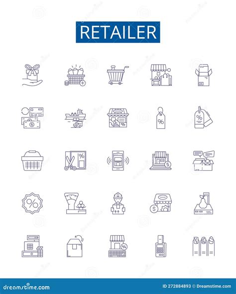 Retailer Line Icons Signs Set Design Collection Of Merchant Seller