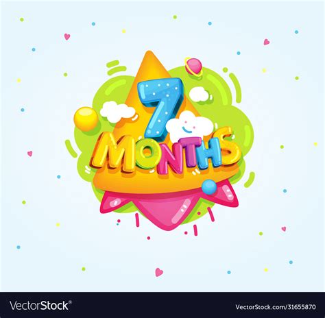 7 Months Baby Royalty Free Vector Image Vectorstock
