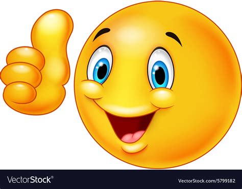 Happy Smiley Emoticon Giving Thumbs Up Royalty Free Vector