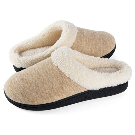 Wishcotton Wishcotton Womens Cozy Memory Foam Slippers Fuzzy Wool Like Plush Fleece Lined