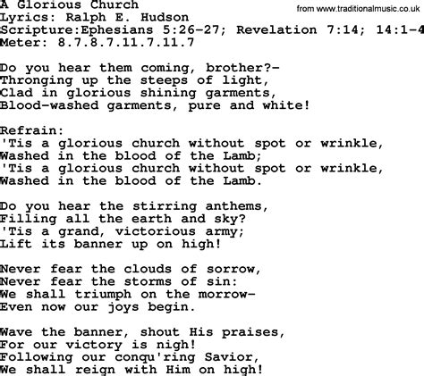Good Old Hymns A Glorious Church Lyrics Sheetmusic Midi Mp3