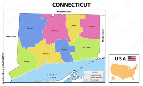 Connecticut Map State And District Map Of Connecticut Administrative