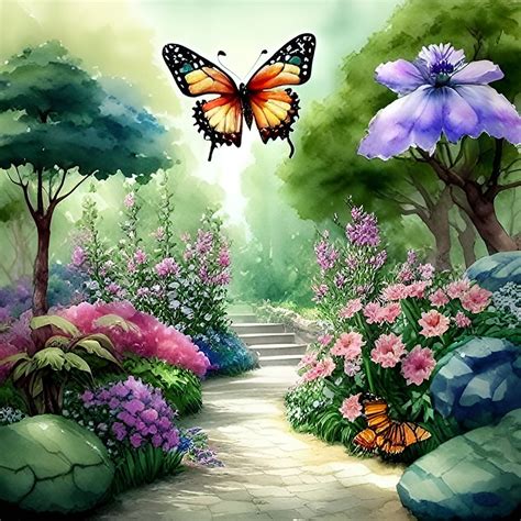 Diamond Painting Butterfly Garden Full Image Painting