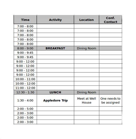 Free 10 Sample Conference Schedules In Pdf Ms Word
