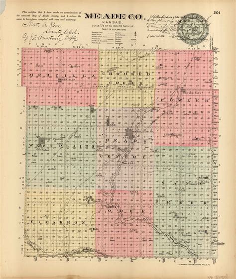 L.H. Everts 1887 Map of Meade County, Kansas - Art Source International