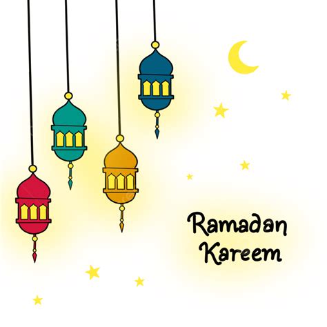 Ramadan Kareem Clipart Hd Png Colorful Ramadan Lanterns With Glowing