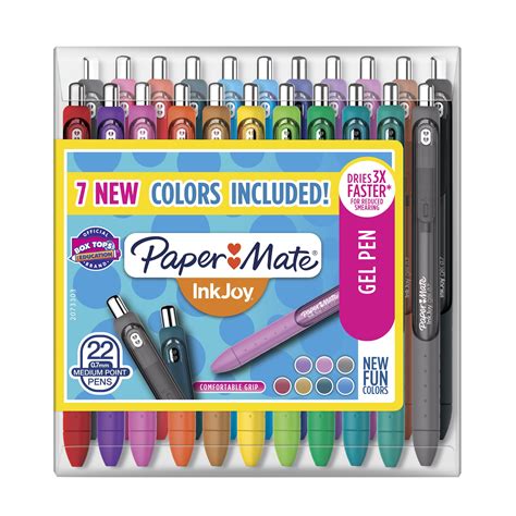 Paper Mate Inkjoy Gel Pens Medium Point 07 Mm Assorted Colors 22