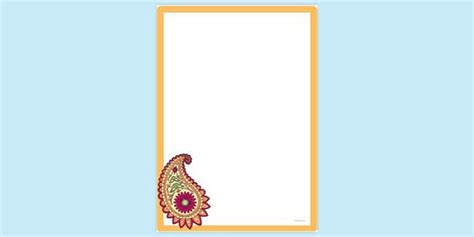 Free Paisley Page Border Page Borders Twinkl Twinkl