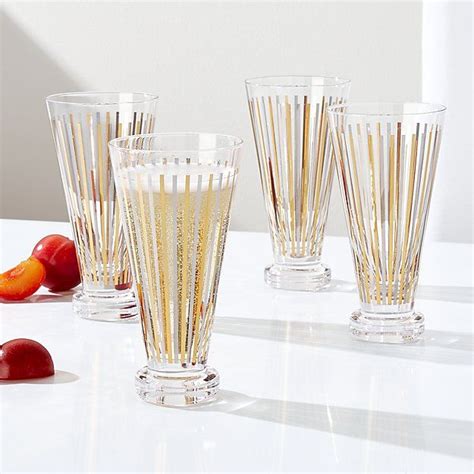 Metallic Stripes Cocktail Glasses Set Of 4s376253 Crate And
