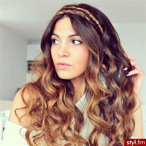 Curly Hair With Braided Headband Curls Braids Ombre