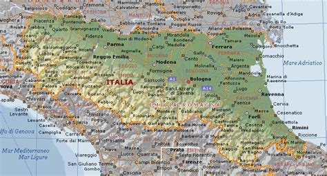 Cartina O Mappa Geografica Della Regione Emilia Romagna